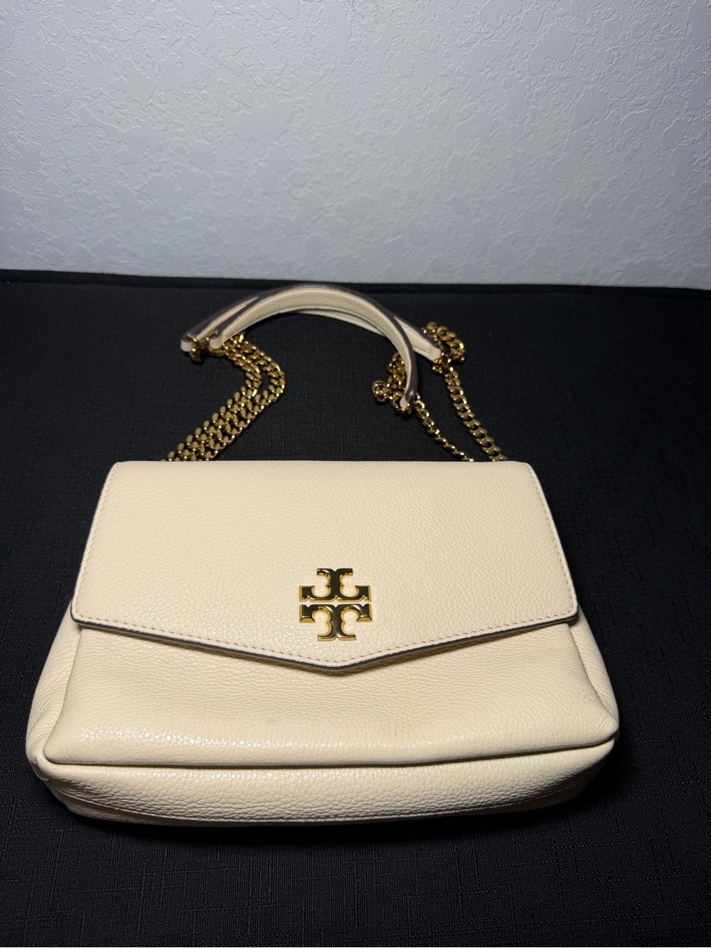 Tory Burch Cream Leather Chain-Handle Crossbody Bag